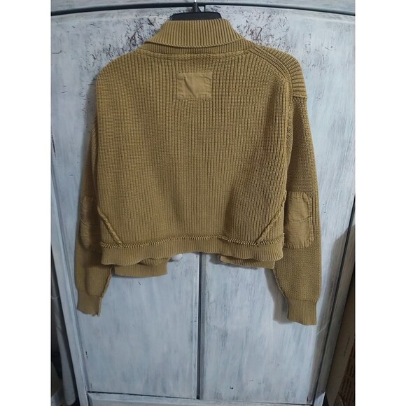 Be The Free Sweater Distressed Jacket Boho Y2K Mustard  Xs Cottage Core - Picture 6 of 11